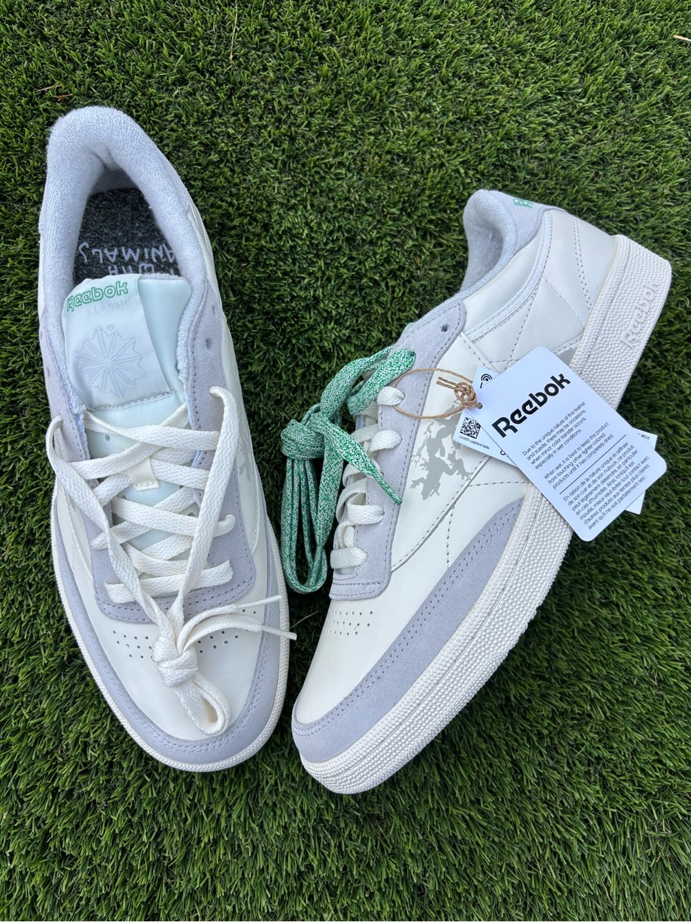 REEBOK FRIENDS WITH ANIMALS X CLUB C 85 “CHALK GLEN GREEN” MEN’S SIZE 10.5